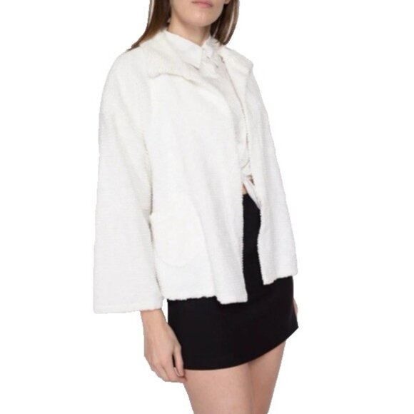 Anthropologie Stan Herman Cream Cardigan Sweater S Small Cotton Relaxed Fit - Picture 5 of 14